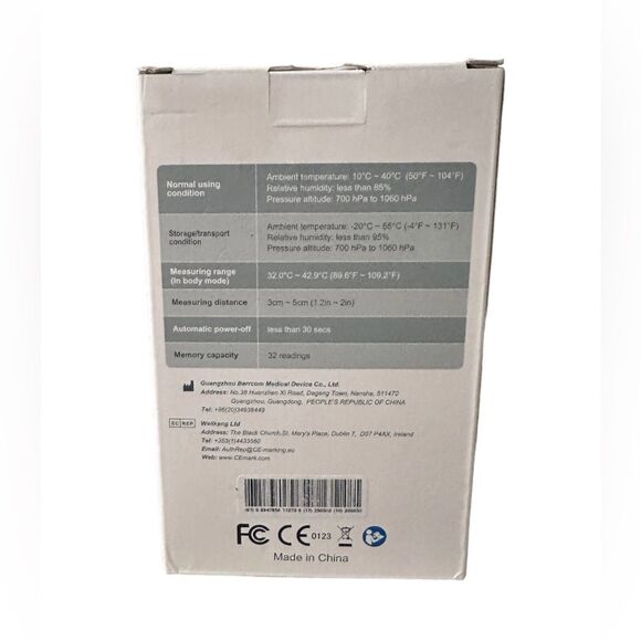 Berrcom JXB-178 Non-Contact Infrared Forehead Thermometer NEW - Picture 2 of 2